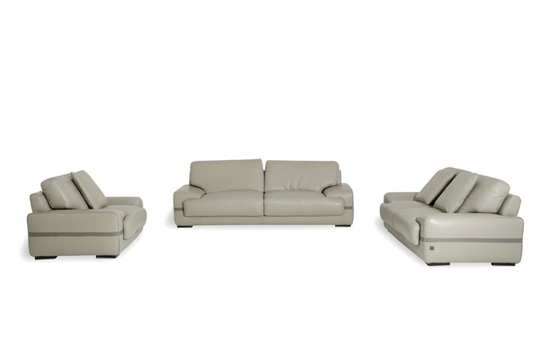 VIG Furniture VGNTEVITA-GRY Estro Salotti Evita Modern Grey Leather Sofa Set