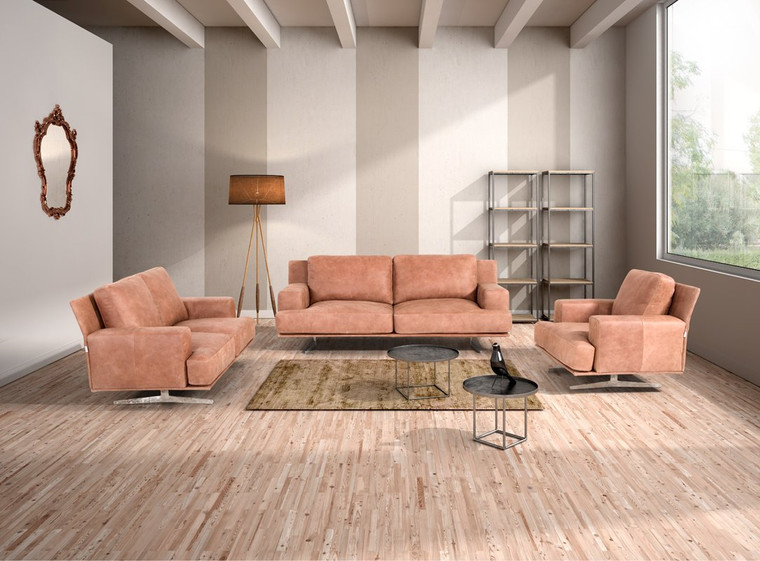 VIG Furniture VGNTFOSTER-COG Estro Salotti Foster Modern Cognac Italian Leather Sofa Set