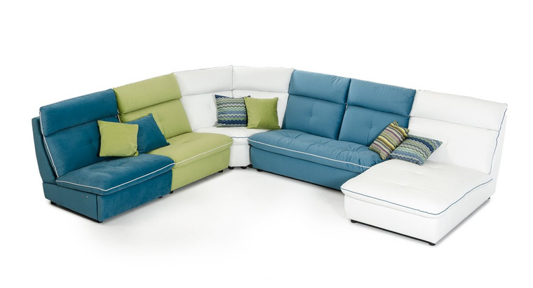 VIG Furniture VGFTSPRITZ David Ferrari Spritz Italian Modern Leather &Amp; Fabric Sectional Sofa