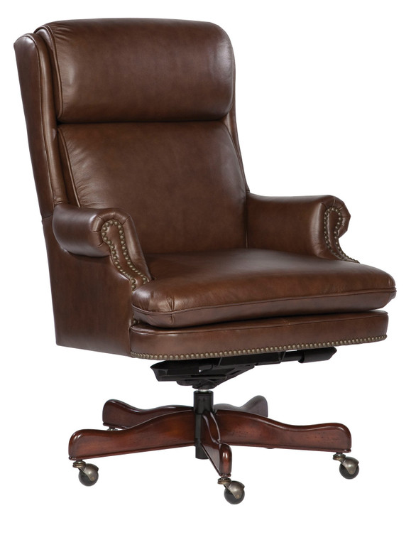 7-9252C Coffee Leather Executive Chair By Hekman