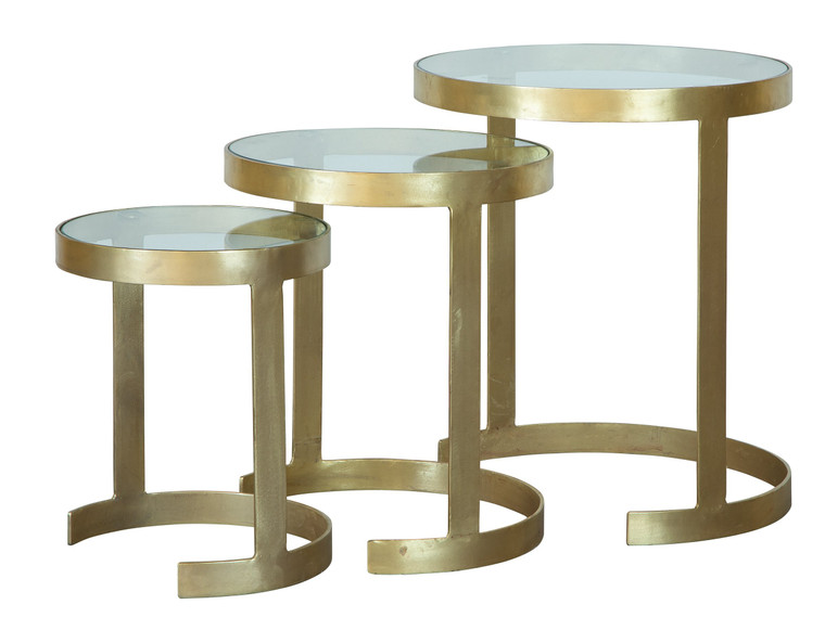 2-8304 Brass Nest Of Tables By Hekman