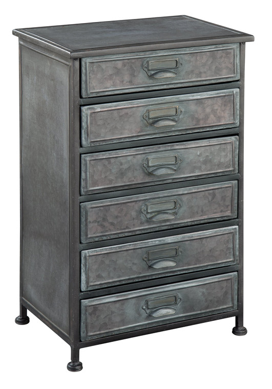 2-7696 Marketplace Six Drawer Metal Chest By Hekman