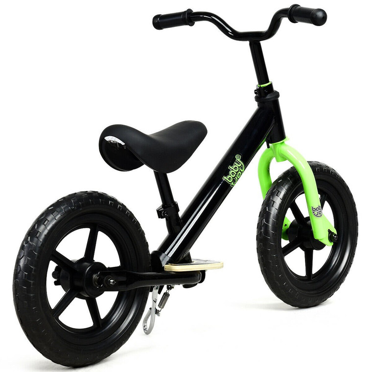 12" Kids No Pedal Balance Bike With Adjustable Seat-Black TY326360BK