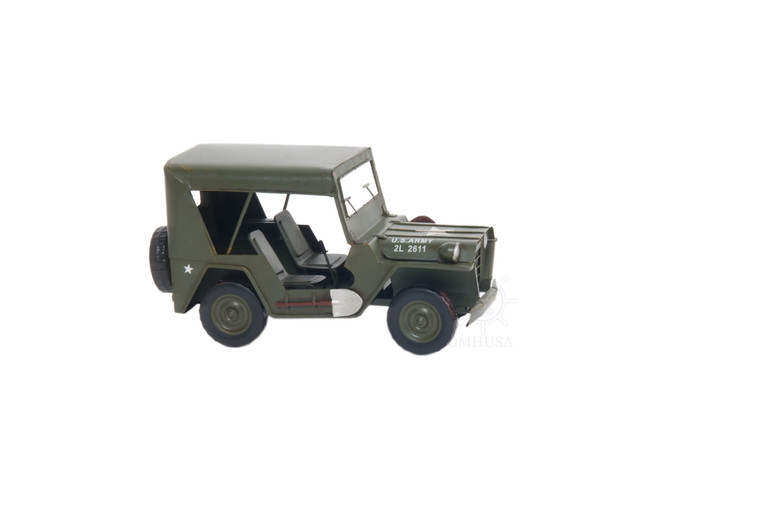 1940 Willys Quad Overland Jeep Model Car Metal AJ103 By Old Modern Handicrafts