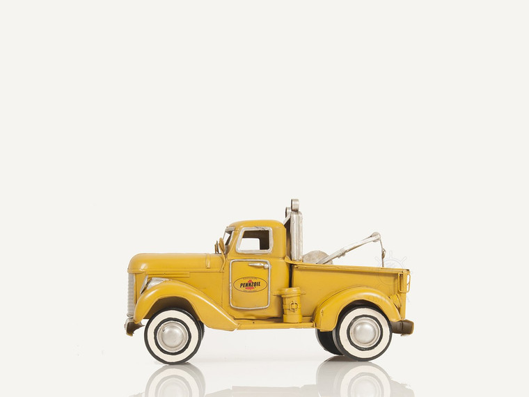 1926 Pennzoil Tow Truck Yellow Metal Handmade AJ110 By Old Modern Handicrafts