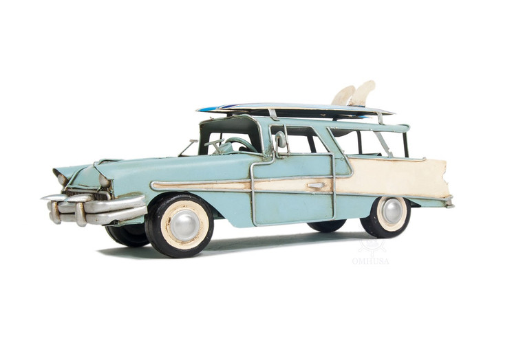 1957 Ford Country Squire Station Wagon Blue AJ095 By Old Modern Handicrafts