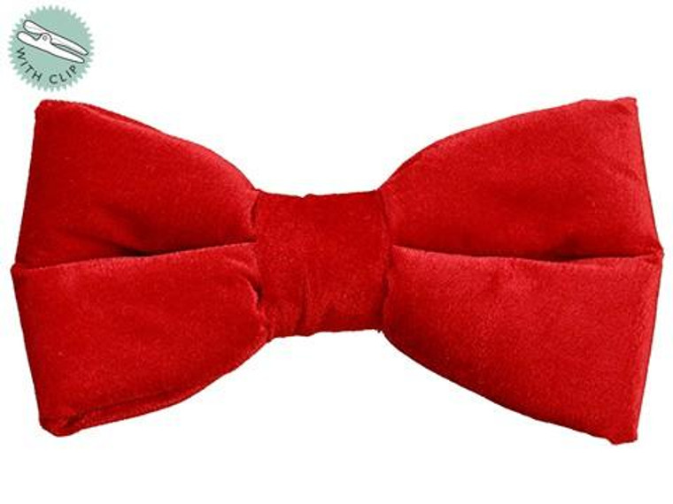 10" Velvet Bow With Clip Red 36 Pieces XN3020-RE