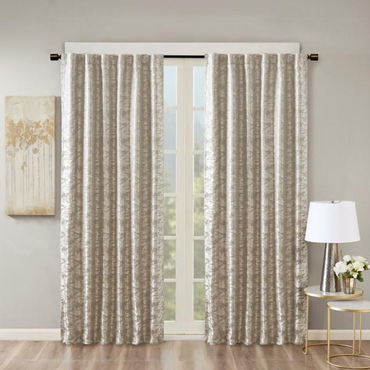 Sunsmart Cassius Marble Jacquard Total Blackout Rod Pocket/Back Tab Curtain Panel SS40-0099 By Olliix