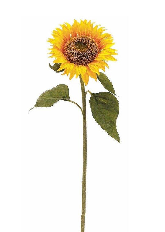 Silk Sunflower Stem In Yellow SLK-FSS234-YE By Afloral