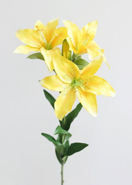 Lily Artificial Flowers Daylily In Yellow Gold (Pack Of 2) SLK-FSL471-YE By Afloral