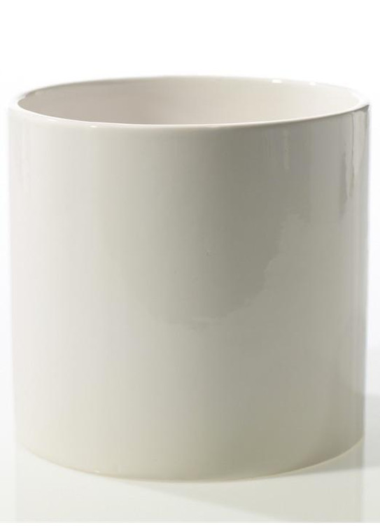 White Ceramic Cylinder Floral Pot - 6.25" ACD-92305.01 By Afloral