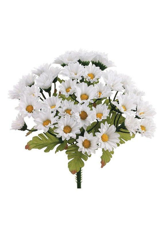Mini Daisy Silk Bush In White - 9.5" (Pack Of 3) SLK-FBD438-WH By Afloral