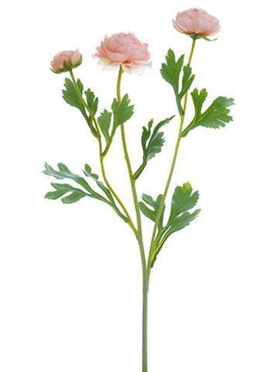 Ranunculus Fake Flowers In Peach Pink (Pack Of 2) SLK-FSR262-PE By Afloral