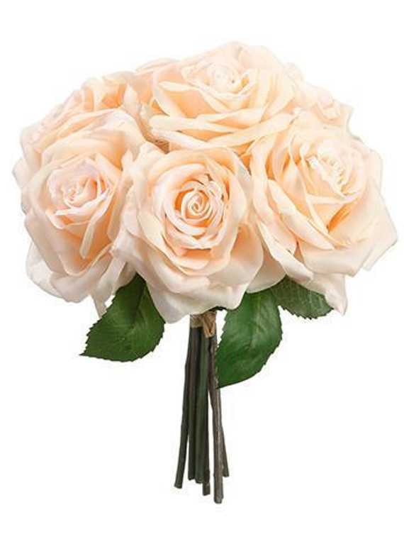 Peach Cream Rose Artificial Wedding Bouquet SLK-FBQ202-PE/CR By Afloral
