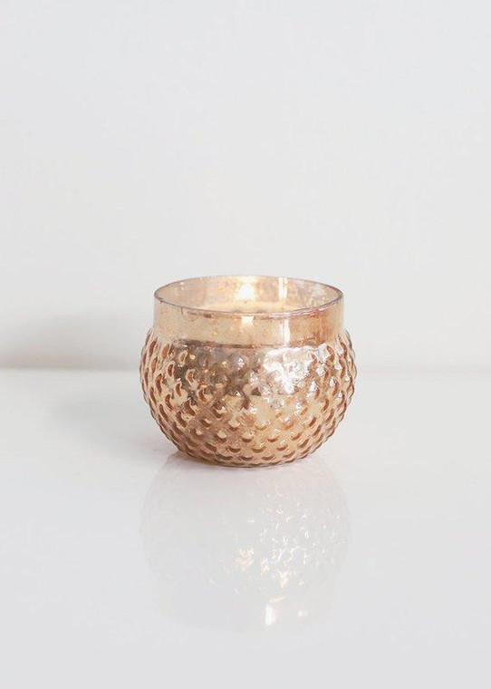 Rose Gold Mercury Glass Candle Holder - 2" Tall X 2.75" Wide (Pack Of 6) ACD-35120.40 By Afloral