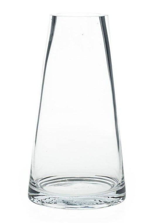 Clear Glass Fat Pyramid Flower Vase - 9" ACD-31015.00 By Afloral