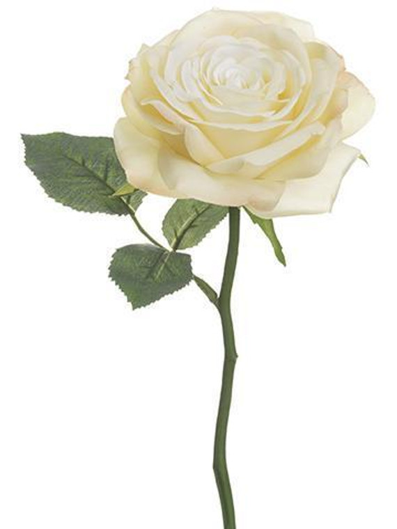 Beige Cream Fake Rose Pick Fall Flower - 12" Tall (Pack Of 2) SLK-FSR111-LN By Afloral