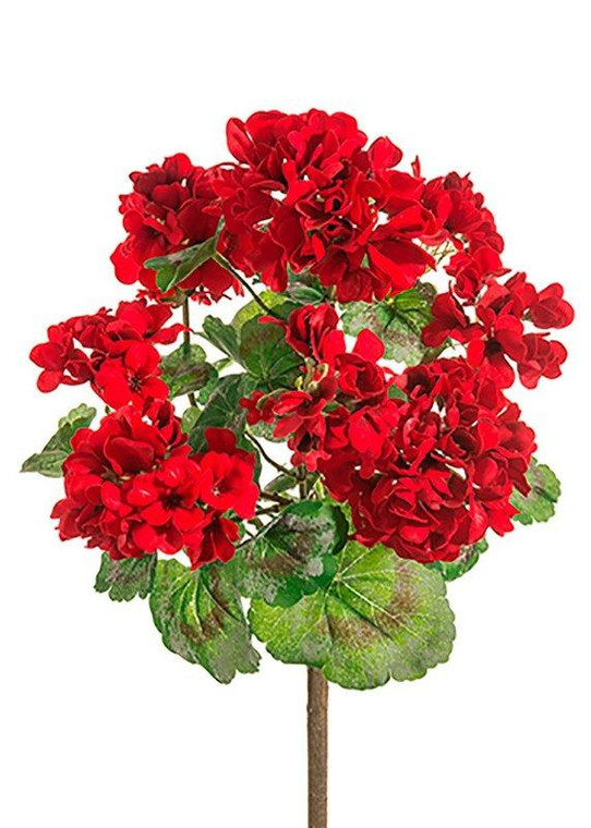 Outdoor Artificial Geranium Bush In Red SLK-FBG040-RE By Afloral