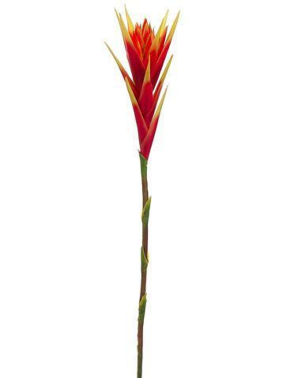 Artificial Hawaiian Tropical Bromeliad Flower In Red SLK-FSB612-RE/GR By Afloral