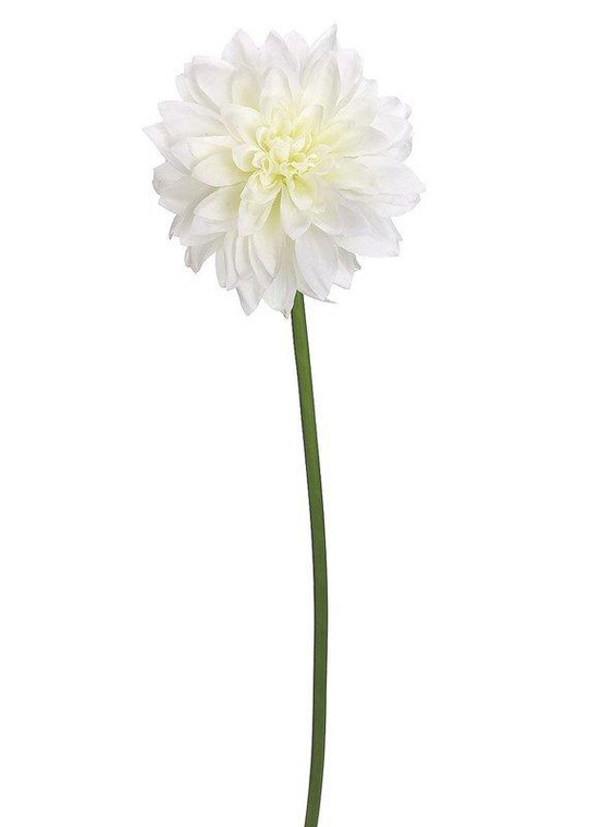 White Dahlia Silk Flower Stem - 19" Tall (Pack Of 3) SLK-FSD411-WH By Afloral