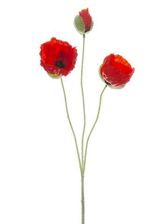 Artificial Red Poppy Flowers SLK-FSP616-RE By Afloral