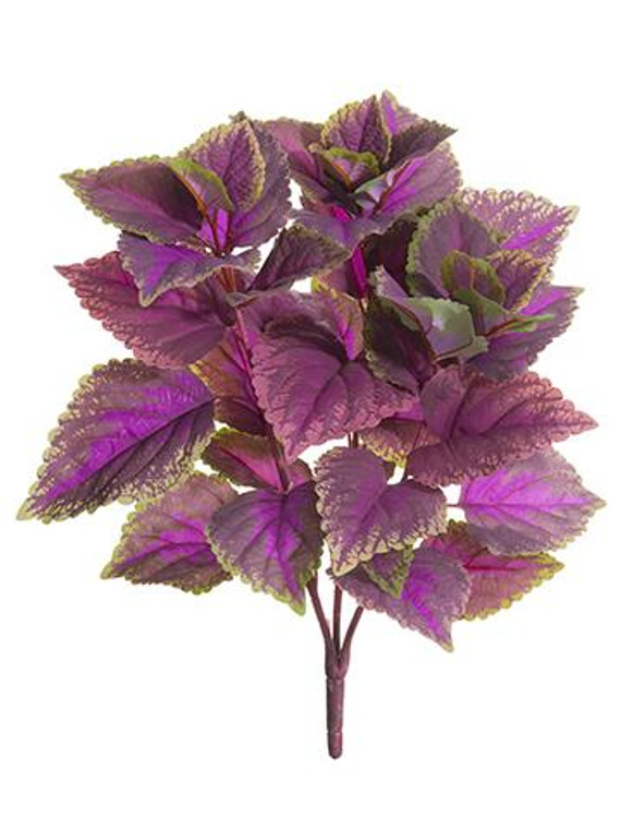 Purple Large Artificial Coleus Leaf Plant - 19" Tall SLK-PBC199-PU/GR By Afloral