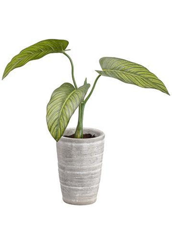 Artificial Philodendron House Plant In Pot - 12" SLK-LPP910-GR By Afloral