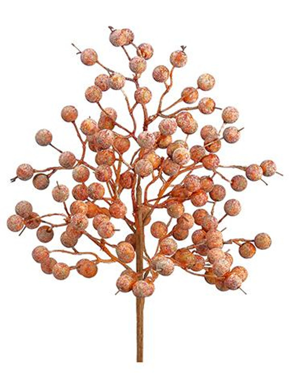 Fake Berries In Autumn Orange - 17" (Pack Of 2) SLK-FBB015-OR By Afloral