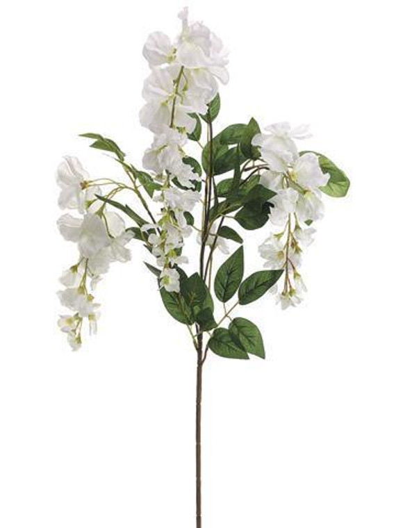 Artificial Flower Wisteria In White - 38" (Pack Of 2) SLK-GTW805-WH By Afloral