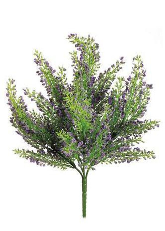 Artificial Mini Heather Bush In Lavender - 11" (Pack Of 3) SLK-PBH897-LV By Afloral