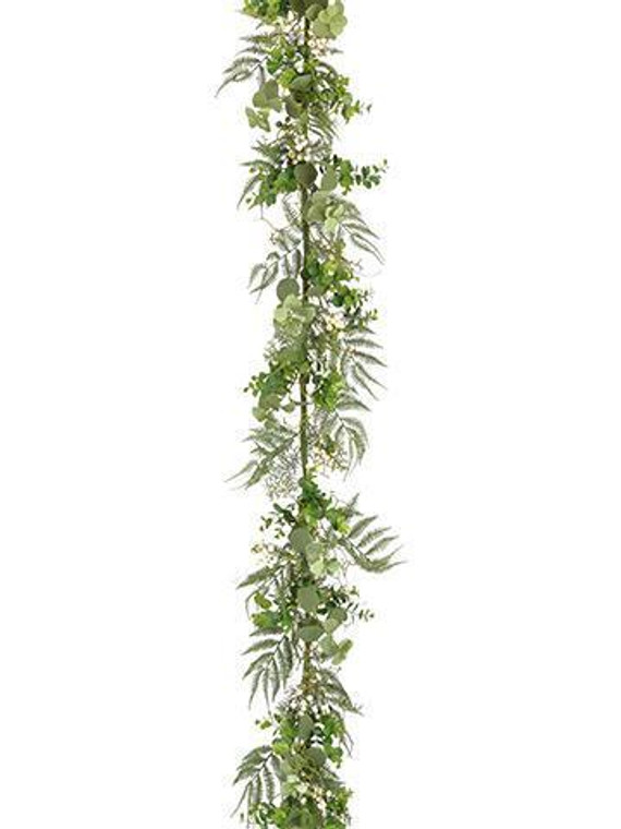 Artificial Greenery Fern And Eucalyptus Garland - 6' SLK-PGL119-GR By Afloral