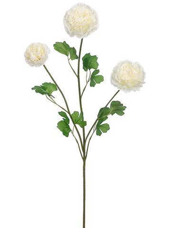 Large Ranunculus Silk Flower In White - 37" SLK-FSR233-WH By Afloral