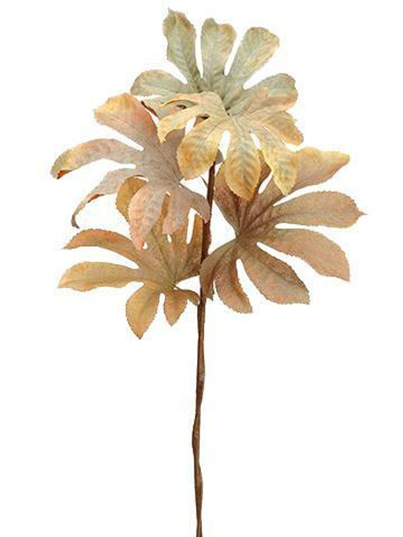 Fake Fall Leaves Aralia Leaf In Mixed Autumn Colors - 23" Tall SLK-PSA023-FA By Afloral