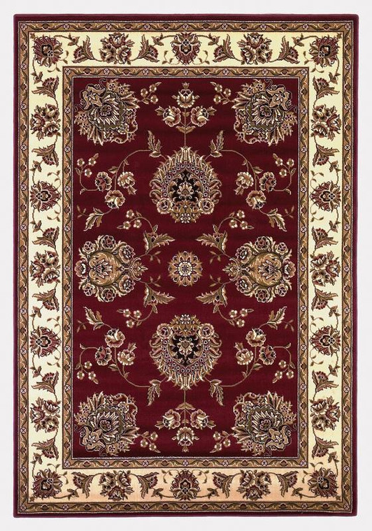 Kas Cambridge 7340 Red /Ivory Floral Mahal Area Rug - 3'3" x 4'11"CAM734033X411