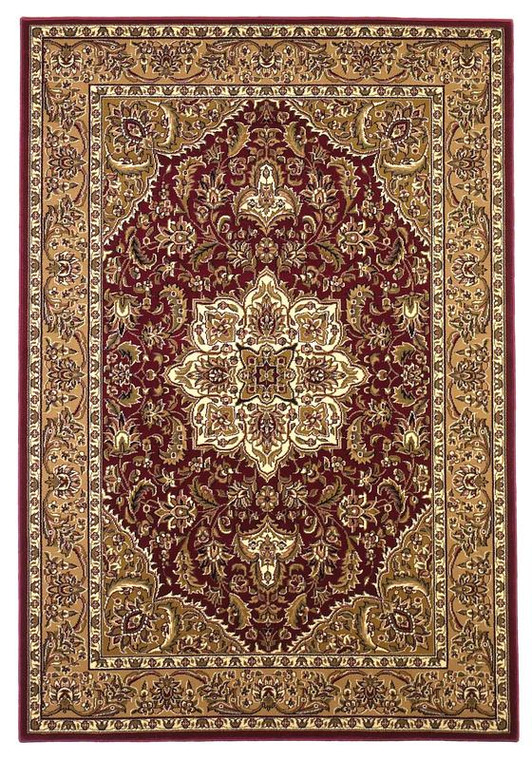 Kas Cambridge 7326 Red/Beige Kashan Medallion Area Rug - 2'3" x 3'3"CAM732623X33