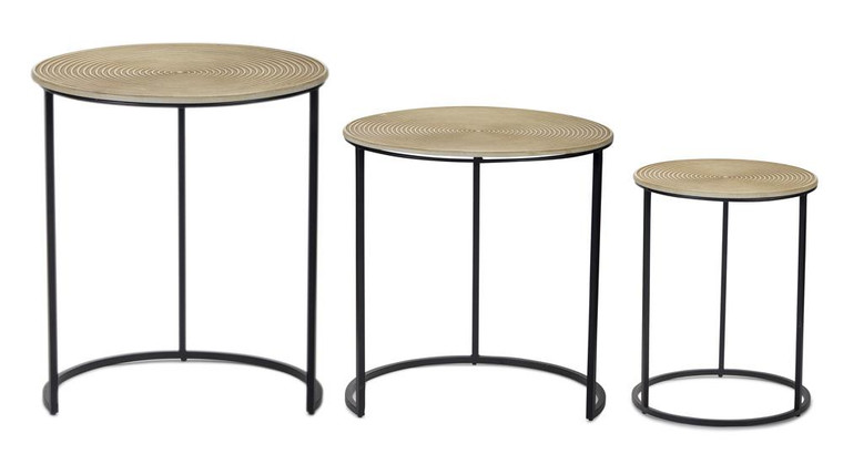 Accent Table (Set Of 3) 20"H, 22"H, 24.25"H Mdf/Iron 78482DS By Melrose