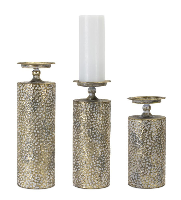 Candle Holder (Set Of 3) 10"H, 12"H, 14"H Metal 78444DS By Melrose