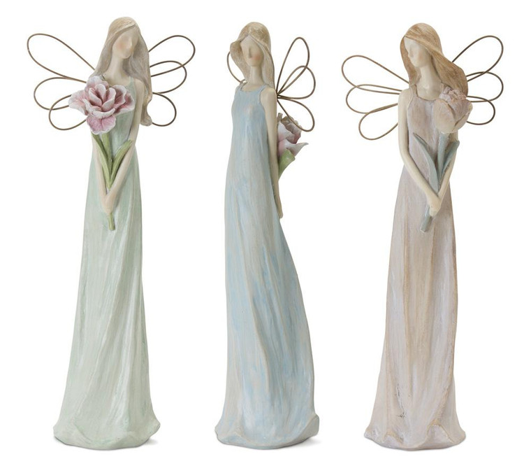 Angel (Set Of 3) 13"H Resin/Stone Powder 78324DS By Melrose
