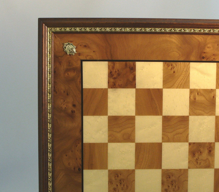 Elm Chess Board Gold Trim 432EBG By WorldWise Imports