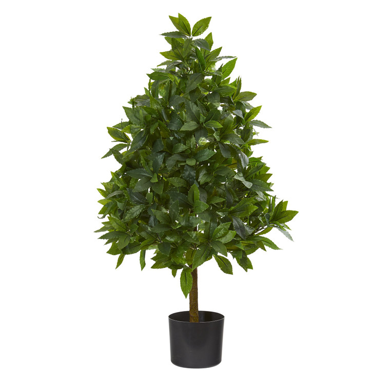 Nearly Natural 3' Sweet Bay Cone Topiary Artificial Tree 9455