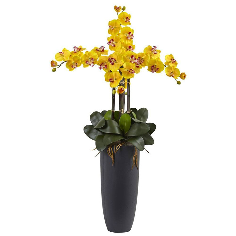 Nearly Natural Phalaenopsis Orchid Arrangement With Bullet Planter 1369-YL