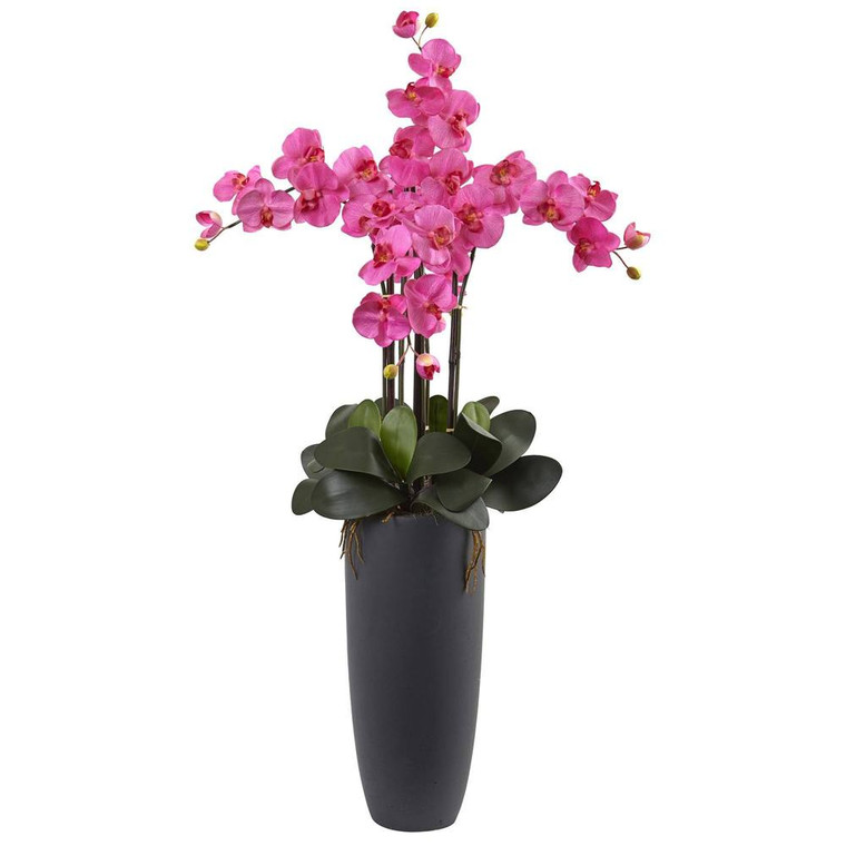 Nearly Natural Phalaenopsis Orchid Arrangement With Bullet Planter 1369-DP