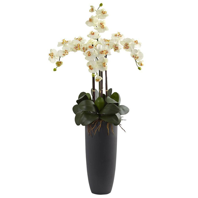 Nearly Natural Phalaenopsis Orchid Arrangement With Bullet Planter 1369-CR