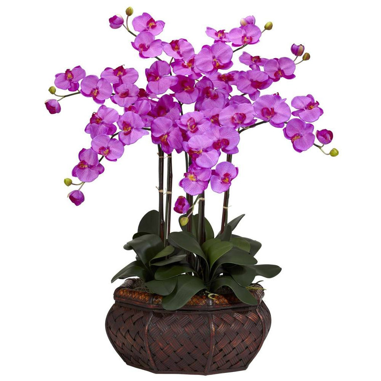 Nearly Natural Large Phalaenopsis Silk Flower Arrangement 1201-OR