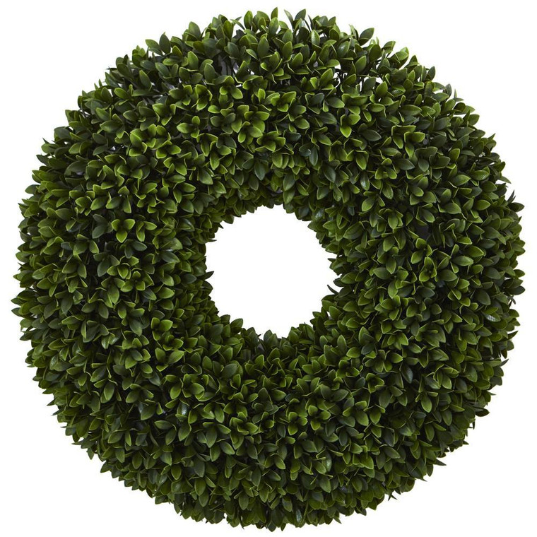 Nearly Natural 24" Boxwood Artificial Wreath 4350