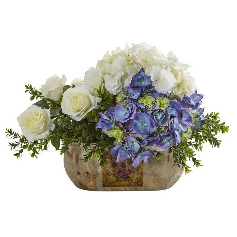 Nearly Natural Rose And Hydrangea Artificial Arrangement 1702
