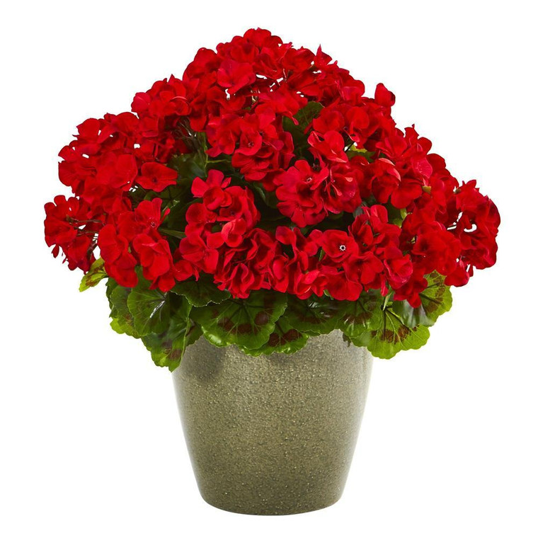 Nearly Natural 17" Geranium Artificial Plant Uv Resistant (Indoor/Outdoor) 8777-RD