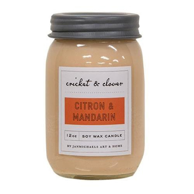 Citron & Mandarin Jar Candle 12Oz GMASCAM By CWI Gifts