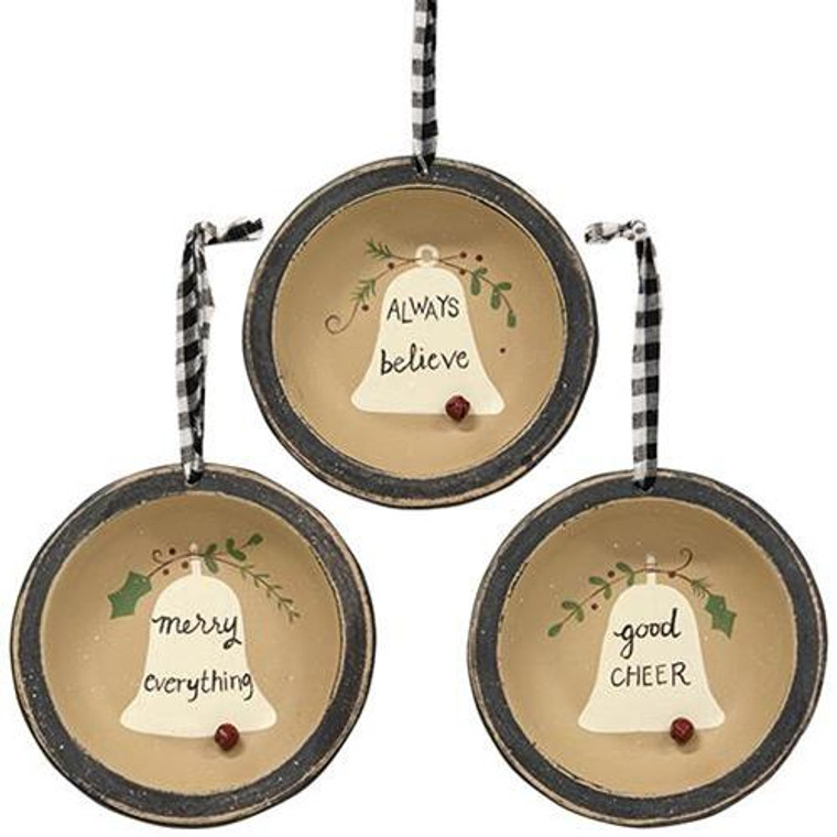 *Always Believe Dish Ornament 3 Asstd. (Pack Of 3) G35074 By CWI Gifts