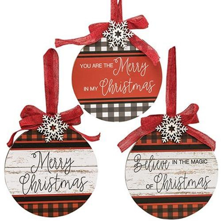 *Merry Christmas Bulb 3 Asstd. (Pack Of 3) G35064 By CWI Gifts